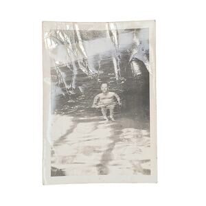 Vtg Man Takes Plunge in Hot Springs South Dakota Original Monochrome Photography